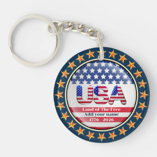 Porte-clefs USA 250e anniversaire I Patriotique 1776-2026 Keyc