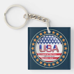 Porte-clefs USA 250e anniversaire I Patriotique 1776-2026 port