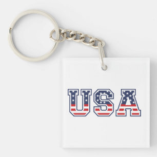 Porte-clefs USA 4 juillet fête de l'indépendance