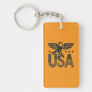 Porte-clefs USA Eagle Patriotic Desig - Style Etoile et Stripe