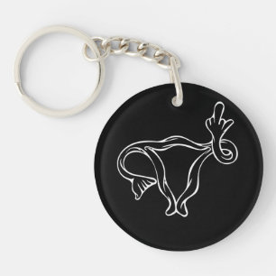 Porte-clefs Uterus à doigt moyen Pro-choix