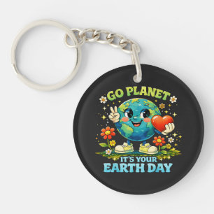 Porte-clefs Va planète c'est votre journée de la Terre verte