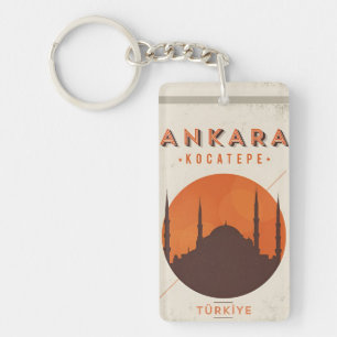 Porte-clefs vacances de voyage rétro vintage Ankara Turquie