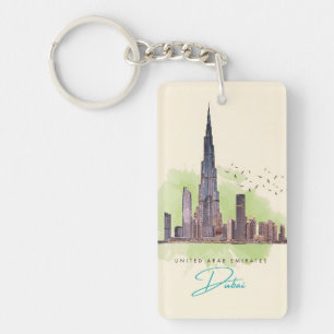 Porte-clefs vacances de voyage rétro vintage Dubai Emirates