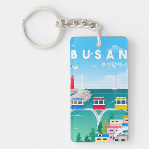 Porte-clefs vacances de voyage vintage rétro Busan corée