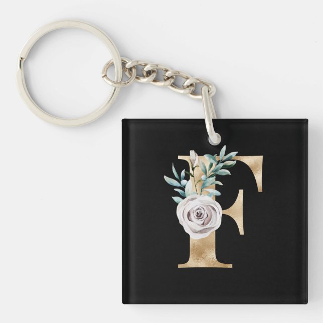 Porte-clefs Vacances d'hiver initiales lettre F (Devant)