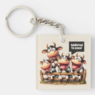 Porte-clefs Vaches drôle et accro personnalisable