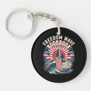 Porte-clefs Vague de liberté 4 juillet