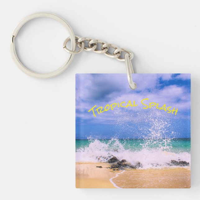 Porte-clefs Vague de mer tropicale (Devant)