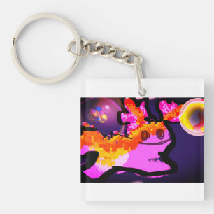 Porte-clefs vague de plaisir axolotale rose
