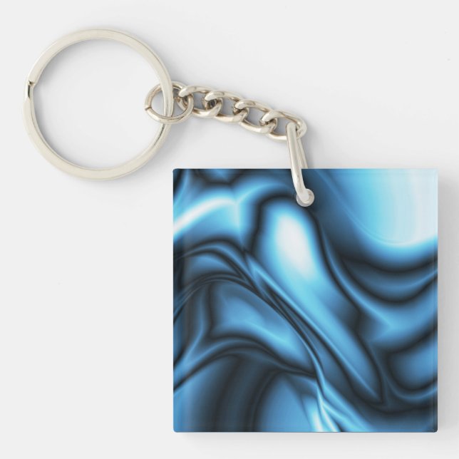 Porte-clefs Vague de soie bleue (Devant)