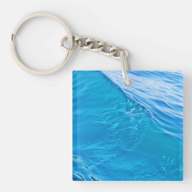 Porte-clefs vague d'eau bleue (Devant)