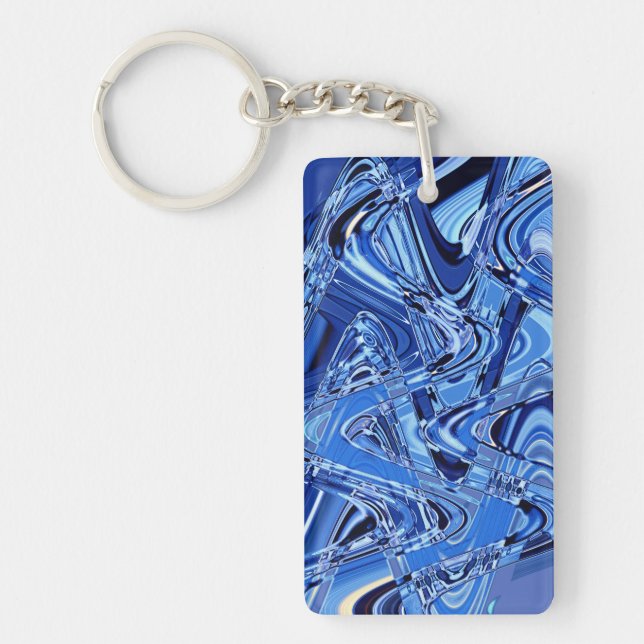 Porte-clefs vagues de routes en bleu (Devant)