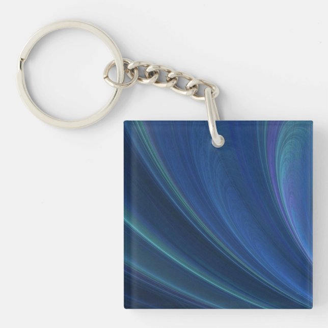 Porte-clefs Vagues de sable doux bleu et vert (Devant)