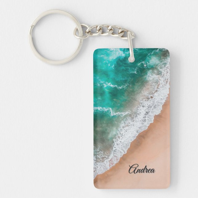 Porte-clefs Vagues sur Sandy Beach Personnel (Devant)
