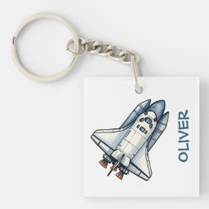 Porte-clefs Vaisseau spatial de dessin animé mignon personnali