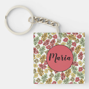 Porte-clefs Valencia Espagnol Floral et vignes Personnalisé 