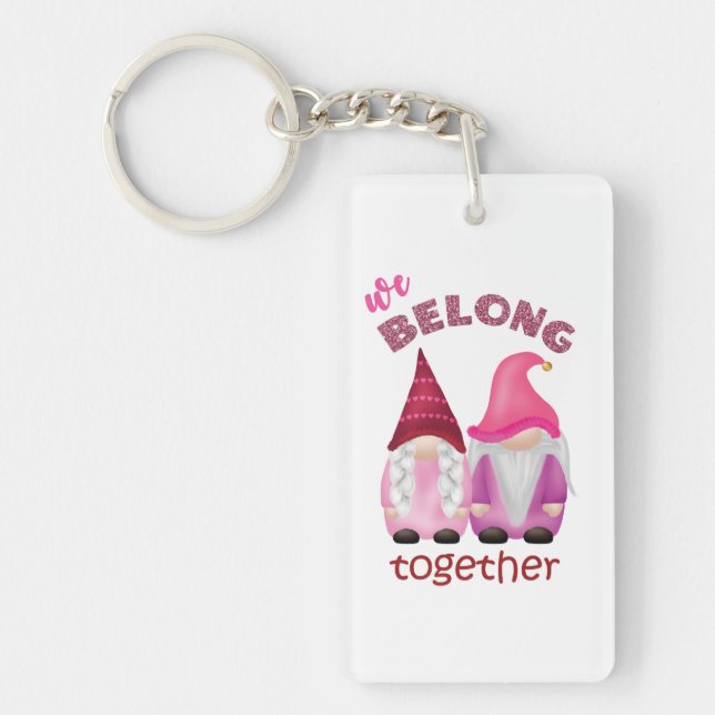 Porte-clefs Valentine gnomes : nous appartenons ensemble (Devant)
