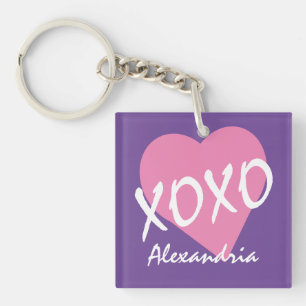 Porte-clefs Valentine Pink XOXO Embrasse Les Embrasseurs Nommé