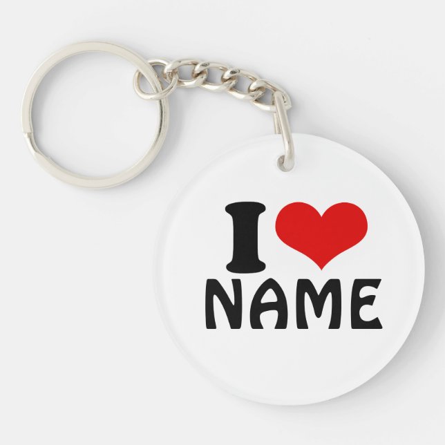 Porte-clefs Valentines personnalisables Jour J'aime Coeur Pers (Devant)
