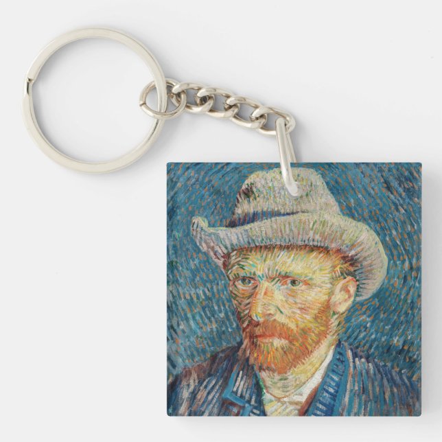 Porte-clefs Van Gogh - Autoportrait avec un Casquette gris (Devant)