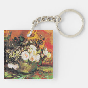 Porte-clefs Van Gogh - Bowl avec des tournesols, Roses et autr
