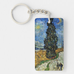 Porte-clefs Van Gogh - Cypress contre un ciel étoilé