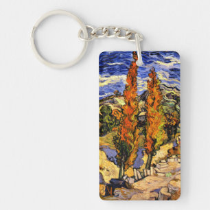Porte-clefs Van Gogh - Deux peupliers sur une colline