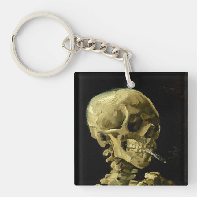 Porte-clefs Van Gogh Fumer du squelette (Devant)