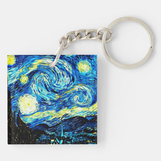 Porte-clefs Van Gogh peinture, Starry Night (Dos)