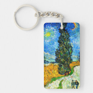 Porte-clefs Van Gogh Road avec Cypress et Star