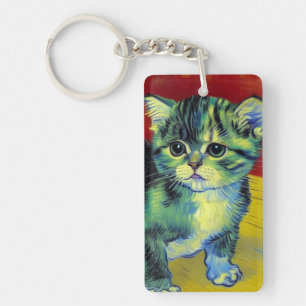 Porte-clefs Van Gogh Tabby Cat