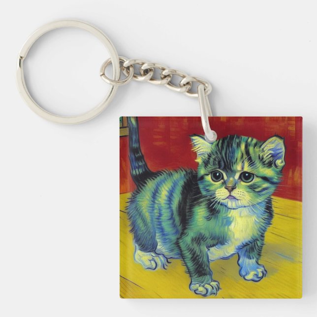 Porte-clefs Van Gogh Tabby Cat (Devant)