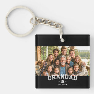 Porte-clefs Varsity Grand-père Photo Héritage Total Grands Est