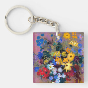Porte-clefs Vase blanc avec fleurs Odilon Redon