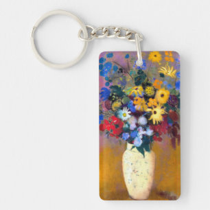 Porte-clefs Vase blanc avec fleurs Odilon Redon