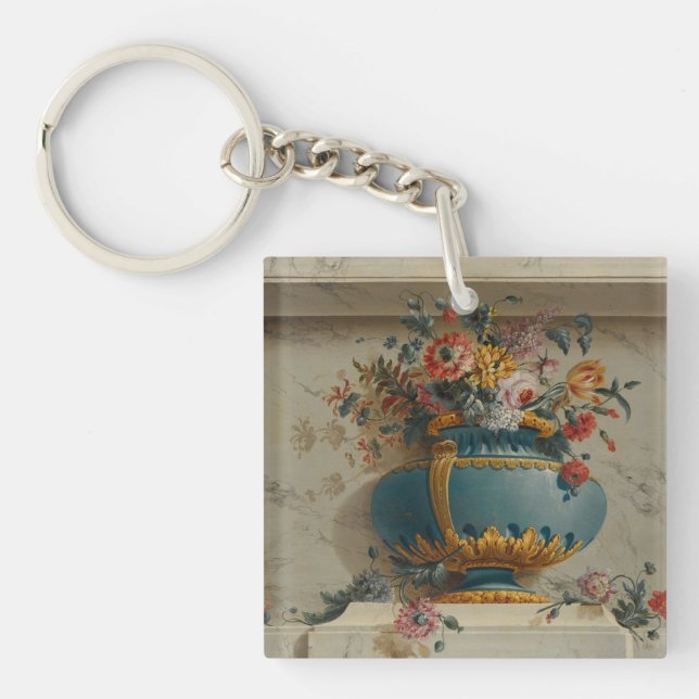 Porte-clefs Vase de fleurs dans un créneau (Devant)