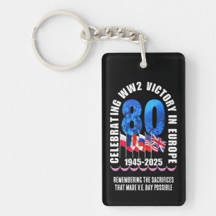 Porte-clefs VE DAY 80e anniversaire Victoire en Europe 2ÈME GU