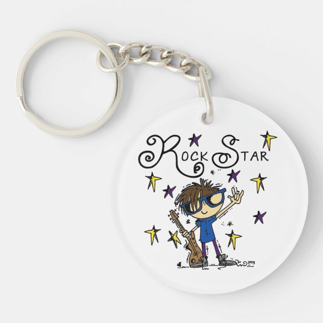 Porte-clefs Vedette du rock de brune (Devant)