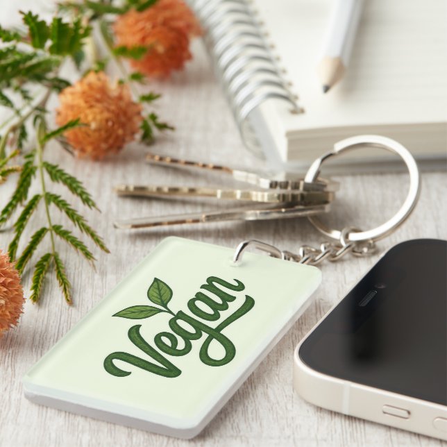 Porte-clefs Vegan vert (Devant droit)