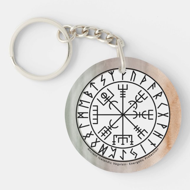 Porte-clefs Vegvisir Viking Compass Symbol Design (Devant)