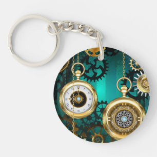 Porte-clefs Veille bijoux Steampunk sur un Arrière - plan vert