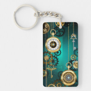 Porte-clefs Veille bijoux Steampunk sur un Arrière - plan vert
