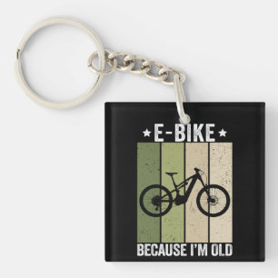 Porte-clefs Vélo Électrique Parce que Je Suis Vieux Vintage Ré