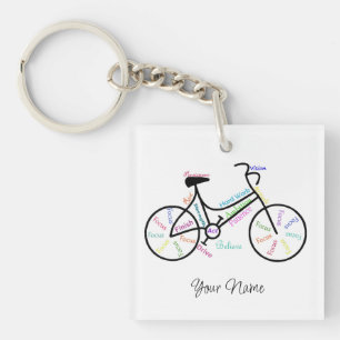 Porte-clefs Vélo, Sport Vélo, Motivational Words & Stripes