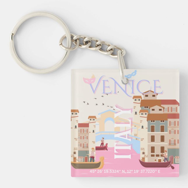 Porte-clefs Venice Travel Art, Italie, Travel Art (Devant)