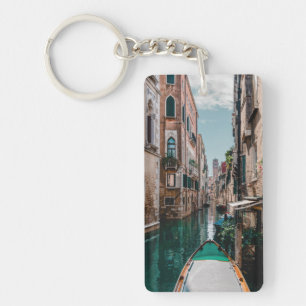Porte-clefs Venise Italie Scène de Canal Gondole