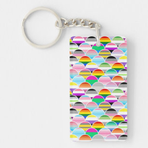 Porte-clefs Ventilateurs de drapeau de fierté LGBTQIA+ Queer S
