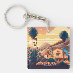 Porte-clefs Ventura Sunset Mounts Californie du Sud Rétro