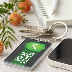 Porte-clefs Vérifié Par Dieu Christian Faith Croyant Drôle